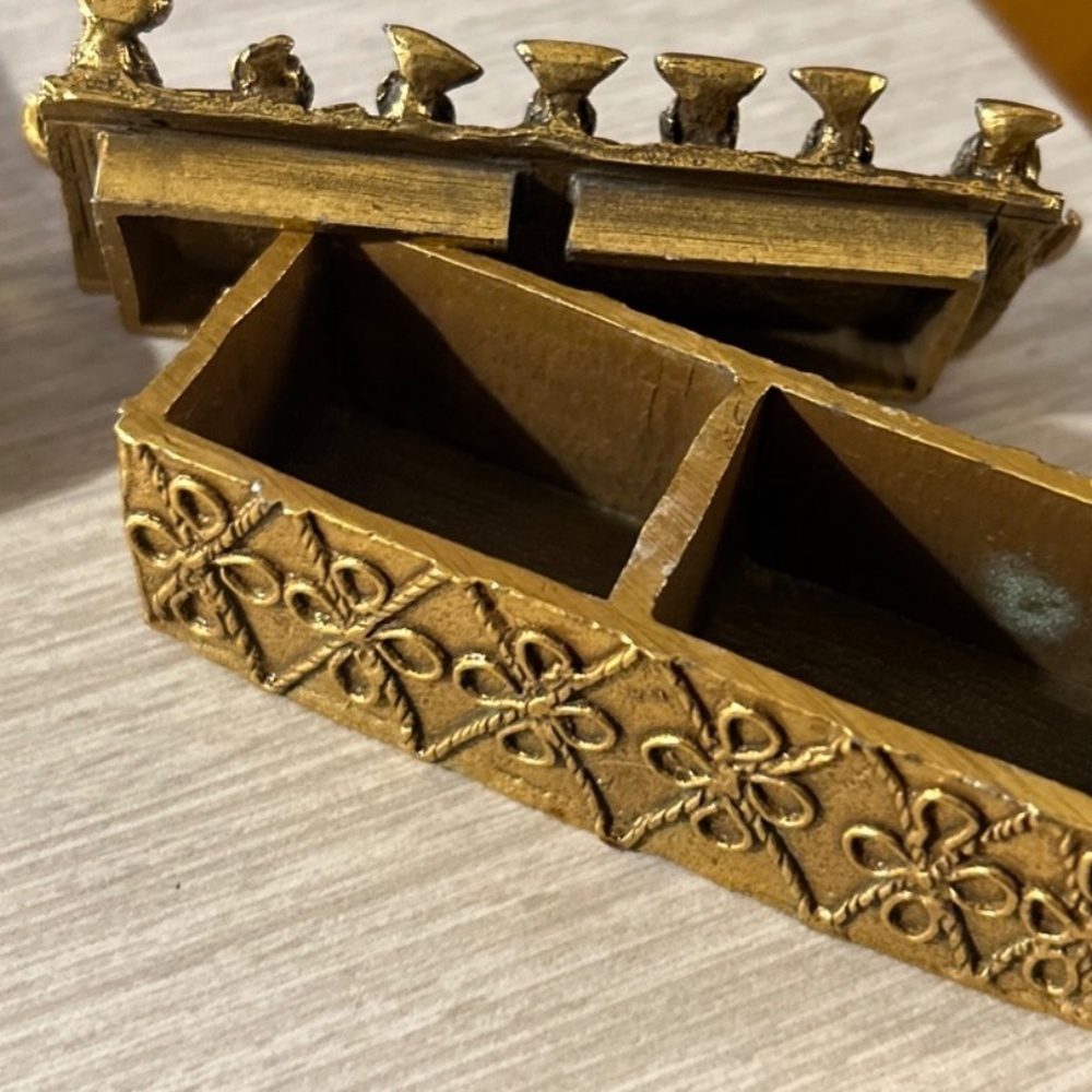 Vintage Metropolitan Museum Art MMA 1989 Gold Dust BrassTrinket Box Birds